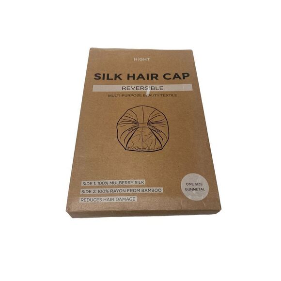 Night Silk Hair Cap in Gunmetal One Size New Open Box - Picture 1 of 4